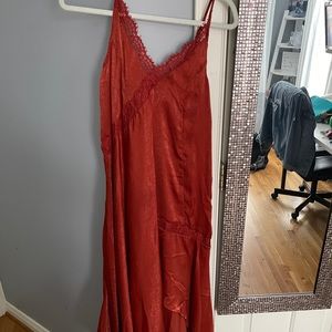 Asymmetrical silk slip dress